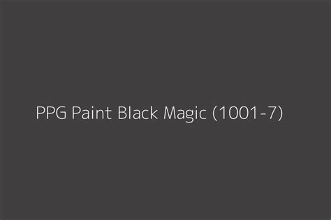 PPG Black Magic: An Exhibition of Shadowy Brilliance
